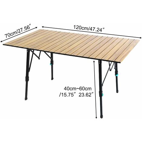 Tables chaises Camping Ensemble Table Et Chaise Pliante D'extérieur  Portable, Table De Pique-Nique De Camping en Aluminium en Rouleau, Convient  pour