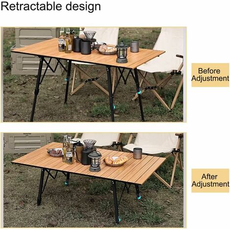 Camp Furniture Mini Table pliante portable Camping Aluminium léger  Randonnée extérieure Pêche à la pêche à la plage Tables rouleaux de  randonnée de