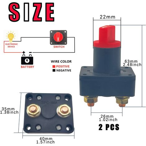 FAR 32V DC 200A Interrupteur de Batterie On/Off, Commutateur d