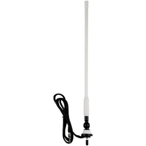 Antenne radio étanche AM FM, antenne marine IP66, Récepteur voiture, caoutchouc flexible. Antenne pour voiture, camion, bateau, quad, SSV, yacht et camping-car(blanc)