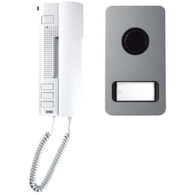 Urmet 1122/31 Kit Citofonico 2F Mono Con Pulsantiera MIKRA E Citofono UTOPIA - Bianco
