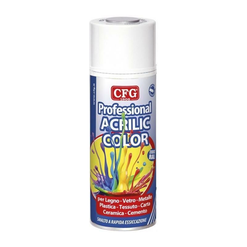 Smalto vernice spray cfg professional, bianco lucido ral 9010, 400 ml, cfg sp9010