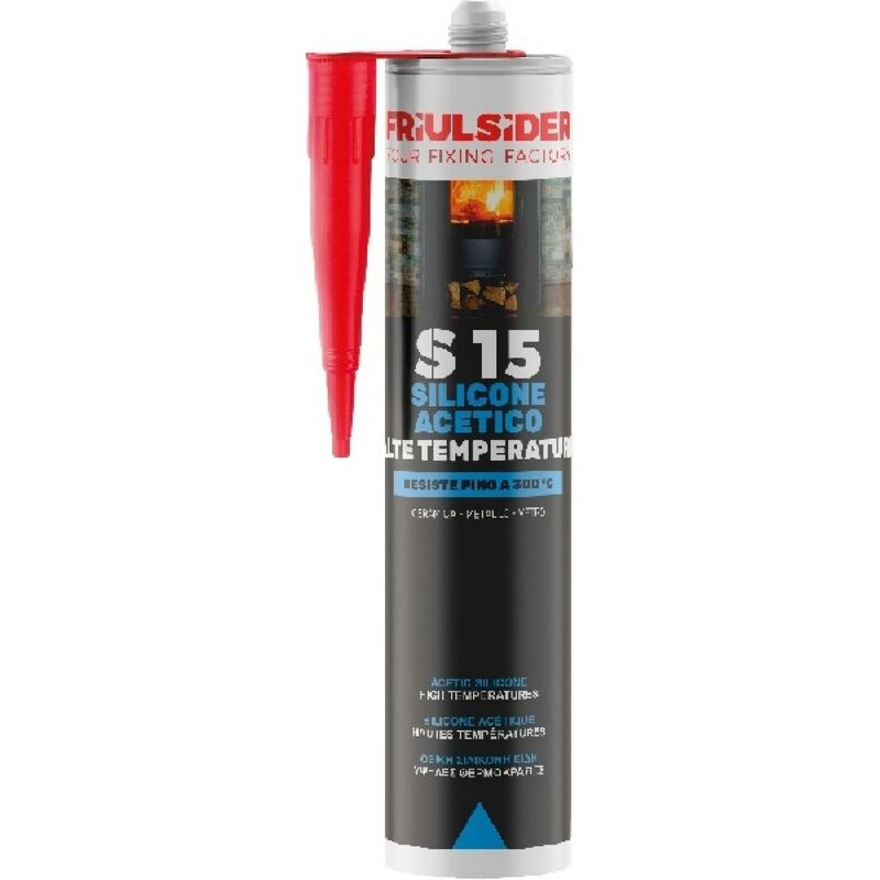 Silicone acetico alte temperature nero 310 ml friulsider s1590