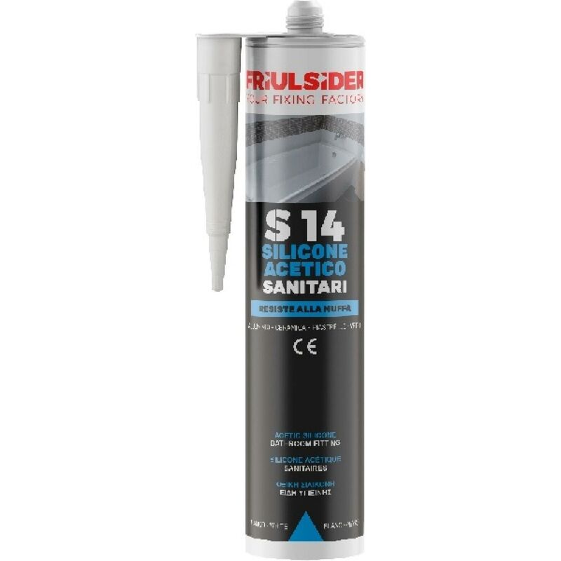 Silicone acetico sanitari bianco ral9010 280 ml friulsider s1401