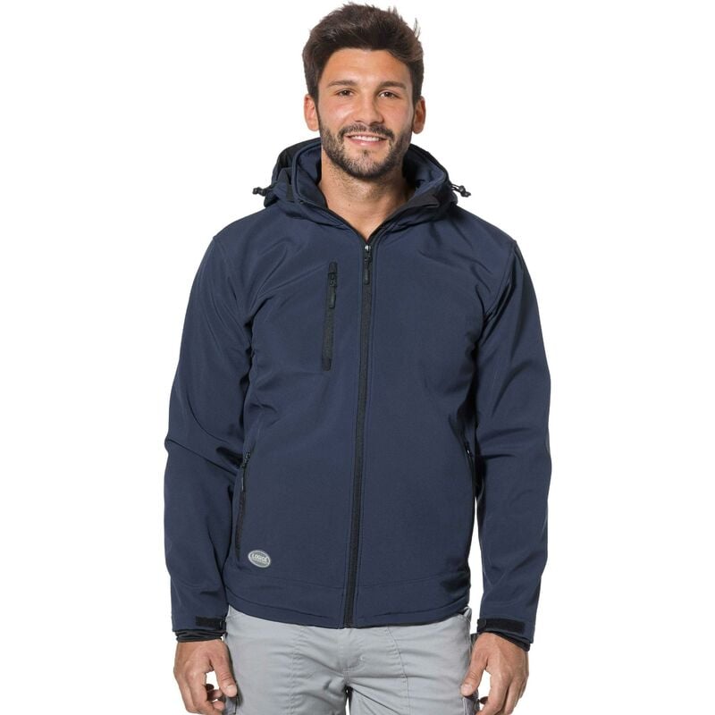 Giacca invernale con cappuccio soft-shell blu taglia 2xl logica  slalomcap3-2x