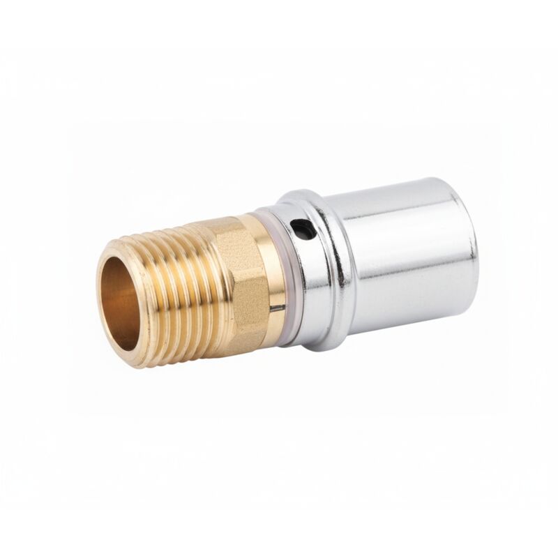 QUARKZMAN Raccordo per Tubo in Ottone, 1 Femmina G × 1 Maschio NPT Raccordo per Tubo Nipplo Esagonale in Ottone, Adattatore Raccordo per Tubo Femmina 1 a 1 con PTFE, Tonalità Oro