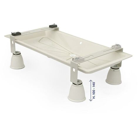 Supporto a pavimento con bacinella blue river e piedino genius 1000r regolabile tecnosystemi scd500012