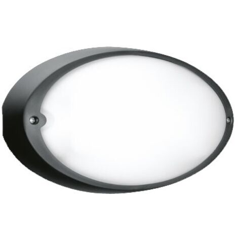 Plafoniera da parete o su palo lombardo airy ovale 300, attacco e27, colore decorazione nero, lampadina non inclusa, lom lb82122
