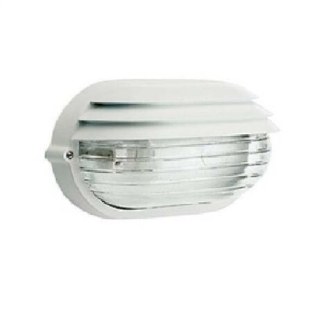 Plafoniera Ovale da Esterno Palpebra Lamelle Lampada Parete Illuminazione Sovil - Colore: Bianco - Dimensioni: Piccola - H 11,5 cm