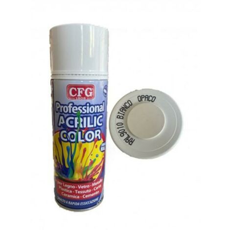 Smalto vernice spray cfg professional, bianco opaco ral 9010, 400 ml, cfg sw9010