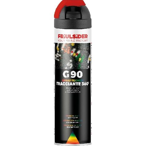 Marker spray tracciante 360 gradi fluo rosso 500ml friulsider g9003