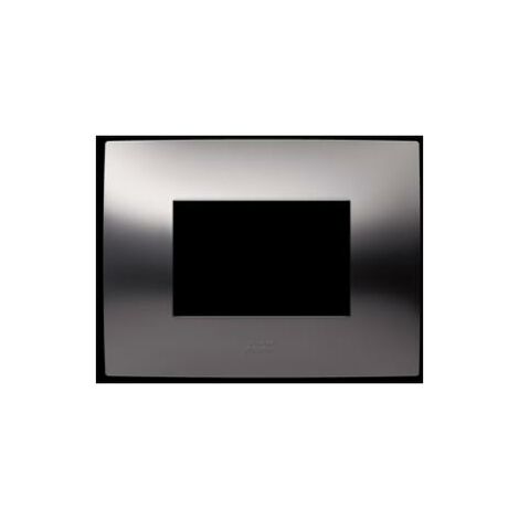 Placca 3 moduli metal black satinato abb chiara 2csk0318ch