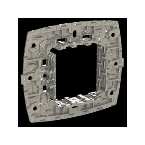 Legrand Leg200921 Supporto Mosaic 2 Moduli Con Fissaggio A Griffe, Colore Nero, Universale Per Scatole A Vite, Con Protezione Cantiere