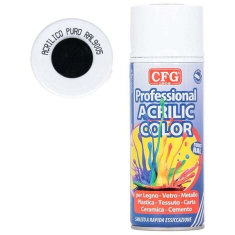 Vernice spray acrilica cgf nero lucido ral 9005 400ml, cfg sp9005