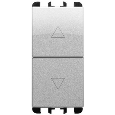 Pulsante interbloccato 1p no+ 1p no 10a 1 modulo alluminio urmet 10139al