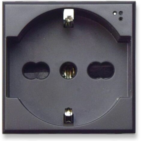 Presa schuko Ave Tekla bipasso 10/16A colore nero 445090/15TS (1/3)