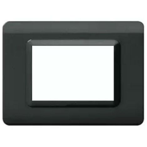 Placca tecnopolimero s44 colore grigio scuro 3 moduli ave 44py03gsl