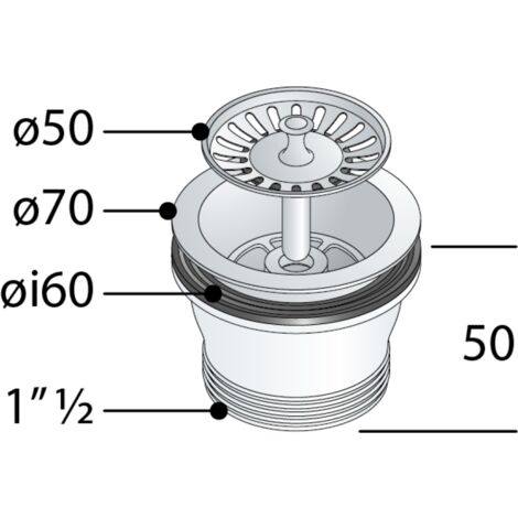 Troppo Pieno Per Lavabo Con 2 Guarnizioni - Diametro 63mm, Per Foro 126mm, Plastica Resistente - Foto 6