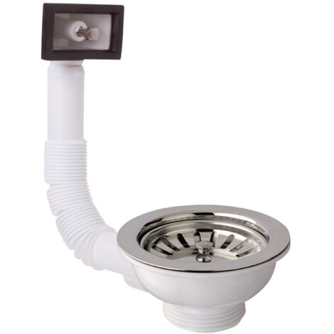 Piletta picnic per lavello con foro 90mm e troppo pieno in polipropilene omp tea 133.605.6