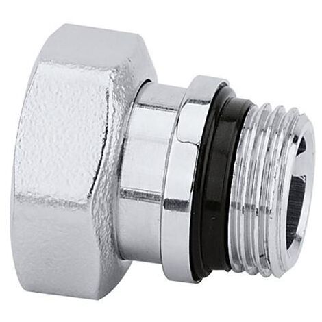 Bocchettone con tenuta in gomma per valvole e detentori da 1/2" Caleffi R49175/C  Cromato
