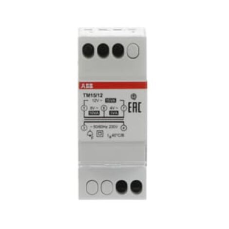 Trasformatore ABB per campanelli 2 moduli 4-8-12V 15VA TM1512