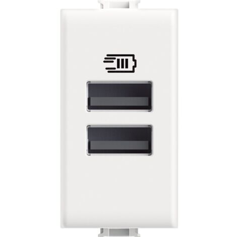 Caricatore usb con due porte tipo a+a 15w 1 modulo bticino am4191aa