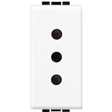 BTICINO N4113 - Presa 2P+T 10A 250 Vac - Interasse 19Mm - Alveoli Schermati - Bianco - LivingLight