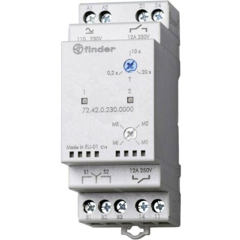 Relè di controllo per alternanza carichi, 2 no, 12 a, alimentazione ac/dc 230 v finder 724202300000