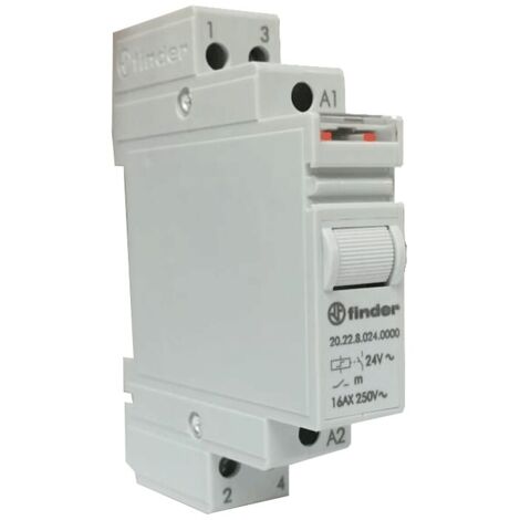 Relè ad impulsi modulare 2 contatti no, 16 a, bobina ac 24 v finder 202280240000