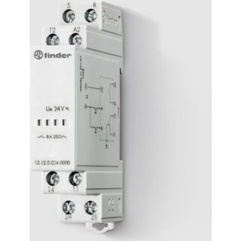 Relè bistabile Finder di chiamata con comando di reset 24V 131200240000