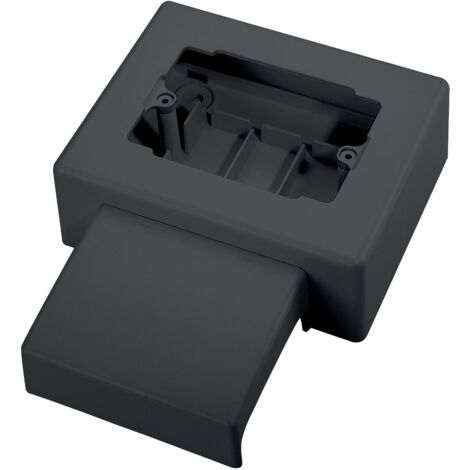 Scatola torrette interasse 83,5 mm per canalina battiscopa nera ip40 ik08 3 moduli plastica elettrocanali ec20110