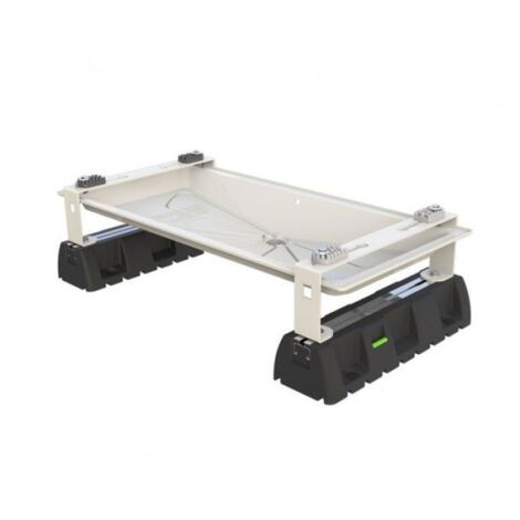 Supporto a pavimento infinity 1250x500 mm con bacinella condensa blue river e basi antivibranti extreme 100-8 tecnosystemi scd500256