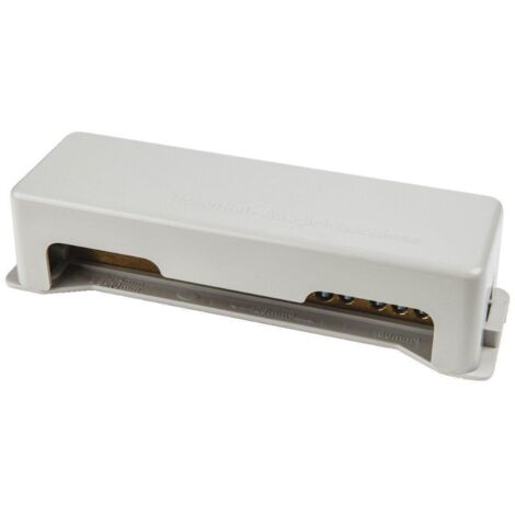 Piastra equipotenziale 12 morsetti 450v 125a 14x10 mm ottone policarbonato v0 elettrocanali ec890021