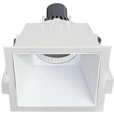 Faretto led 13w incasso soffitto gu10 quadrato bianco alluminio 90x55mm foro 82mm ip20 rossini illuminazione vir001bb