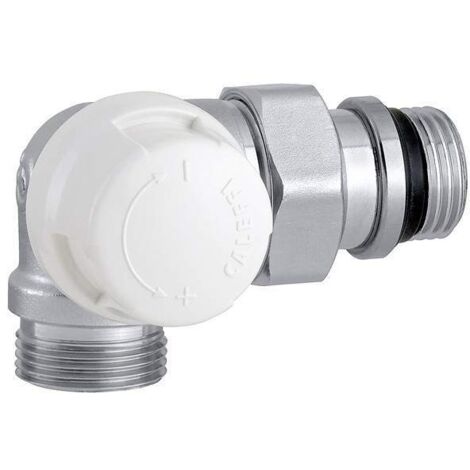 Valvola termostatica doppia squadra sinistra predisposta per comandi termostatici ed elettronici ottone cromato caleffi 226422