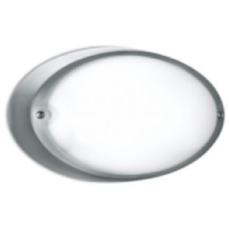 Plafoniera da parete, soffitto o palo per esterni grigio ral 9006 attacco e27 vetro acidato ip44 60w max lombardo lb8212g (1/4)