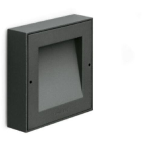Applique led da parete per esterni grigio antracite ral 7021 3000k ip54 6w 375 lm cri80 lombardo ll1210023