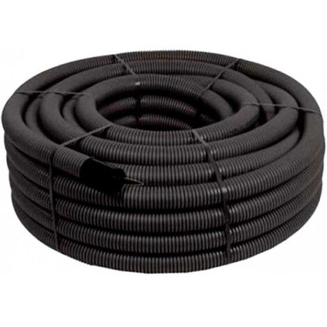 Cavidotto corrugato doppia parete Ø50 mm nero rotolo da 50 metri per installazioni interrate pehd en 61386.24 tipo n tubifor 50-cadp050ns050
