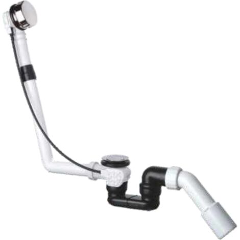 Colonna scarico vasca con comando a cavo e sifone orientabile Ø 40/50 mm con griglia cromata bampi si160303