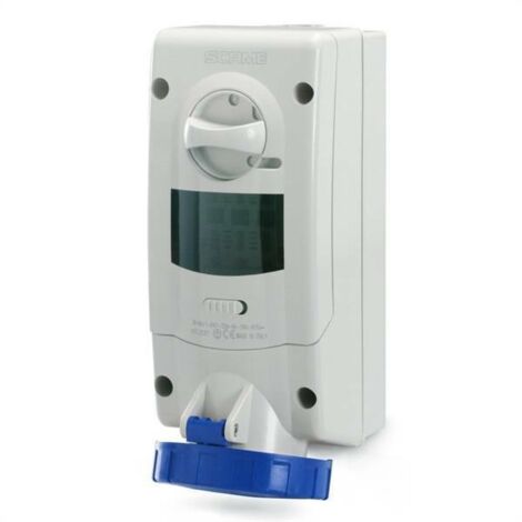 Presa interbloccata a parete 32a 2p+t 200-250v 6h ip66 ip67 106x240 mm con interblocco meccanico scame advance 2 563.3283