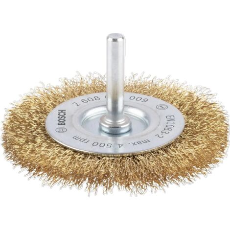 Spazzola a disco pro multi material clean filo ondulato ottonato 75 x 0,2 mm codolo dritto bosch 2608622009