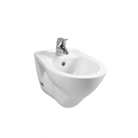 Bidet sospeso bagno in ceramica bianco lucido monoforo con troppopieno vitra normus 8204l003-0288