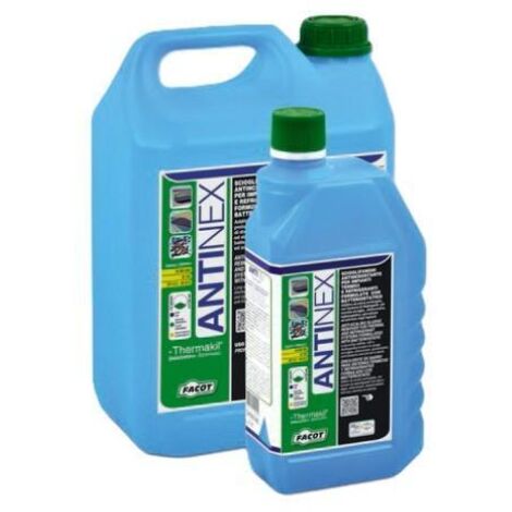 Additivo sciogli fanghi 1 litro con biocida per impianti termici e refrigeranti conforme uni 8065:2019 facot antinex+thermakil antinex1000e