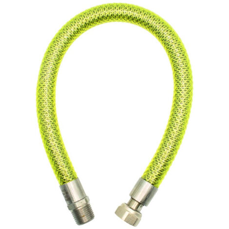 Tubo flessibile per allacciamento gas con connessione 1/2"mf l1500mm uni en14800