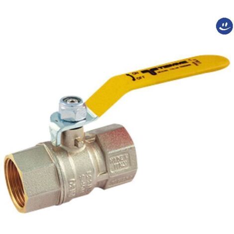 Valvola a sfera gas femmina femmina 3/4 ottone en 331 tiemme 2390006