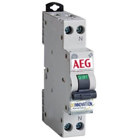 Interruttore magnetotermico 1p+n 25a curva c 4,5ka 230v 1 modulo aeg dcc41nc25