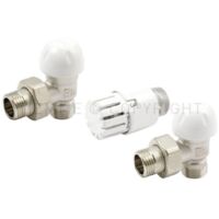 Kit valvola e detentore con testa termostatica per radiatori 1/2g 1/2x16 tiemme 3300138