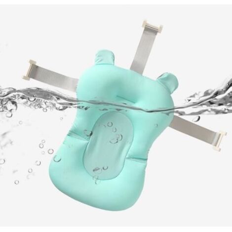Coussin de Bain pour Nouveau-né Coussin De Baignoire Bébé,Tapis de Bain Antidérapant Support Siège de Bain Baignoire Bébé Vert Clair - Taille 51x34cm (1/4)