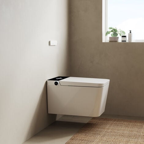 BERNSTEIN - Toilettes Japonaises céramique WC japonais suspendu, WC lavant  hygiénique - Blanc - 59,3x38,4x38cm - Commande WC + Télécommande, Filtre  odeurs, Séchoir air chaud - Pro+ 1104 : : Bricolage