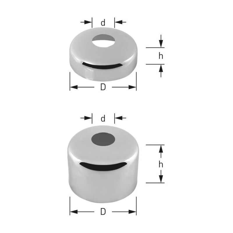 ASW Stedo Hahnrosette 350556 Messing verchromt, 1/2" x 15 mm